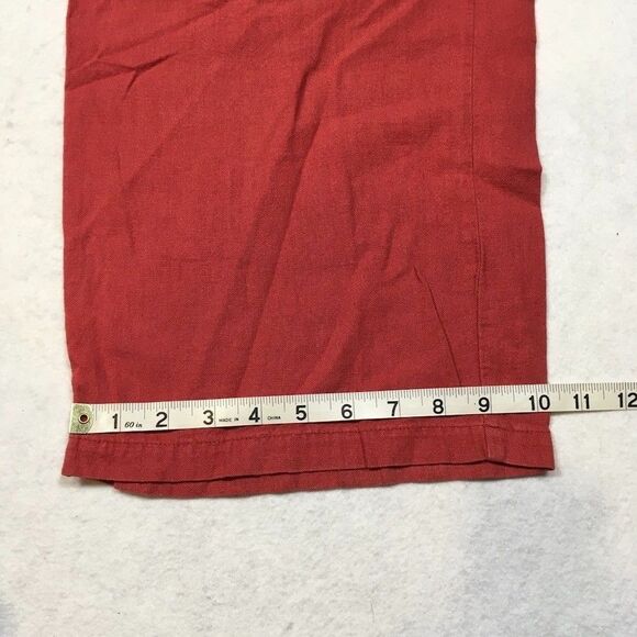Old Navy Womens L Linen Rayon High Rise Wide Leg Pants Pink Myrrh Pockets - Picture 7 of 11